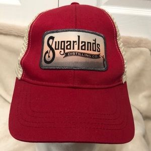 NWOT Men’s Sugarlands Distilling Co. Trucker Hat, Red with cream/goldish mesh